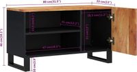 vidaXL Tv-meubel 80x33x46 cm massief acaciahout en bewerkt hout