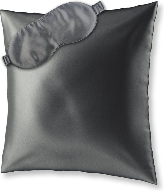 Ailoria Beauty Sleep Kussensloop Zijde Grijs 80 x 80 cm