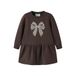 NAME IT Mini robe à volants et imprimé - brun foncé