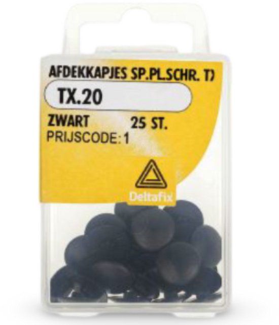 Deltafix Afdekkap sp.pl.schr. tx20 zw 25st
