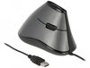Delock Ergonomische bedrade USB muis met 5 knoppen - 1200 DPI / zwart/grijs - 1.8 meter
