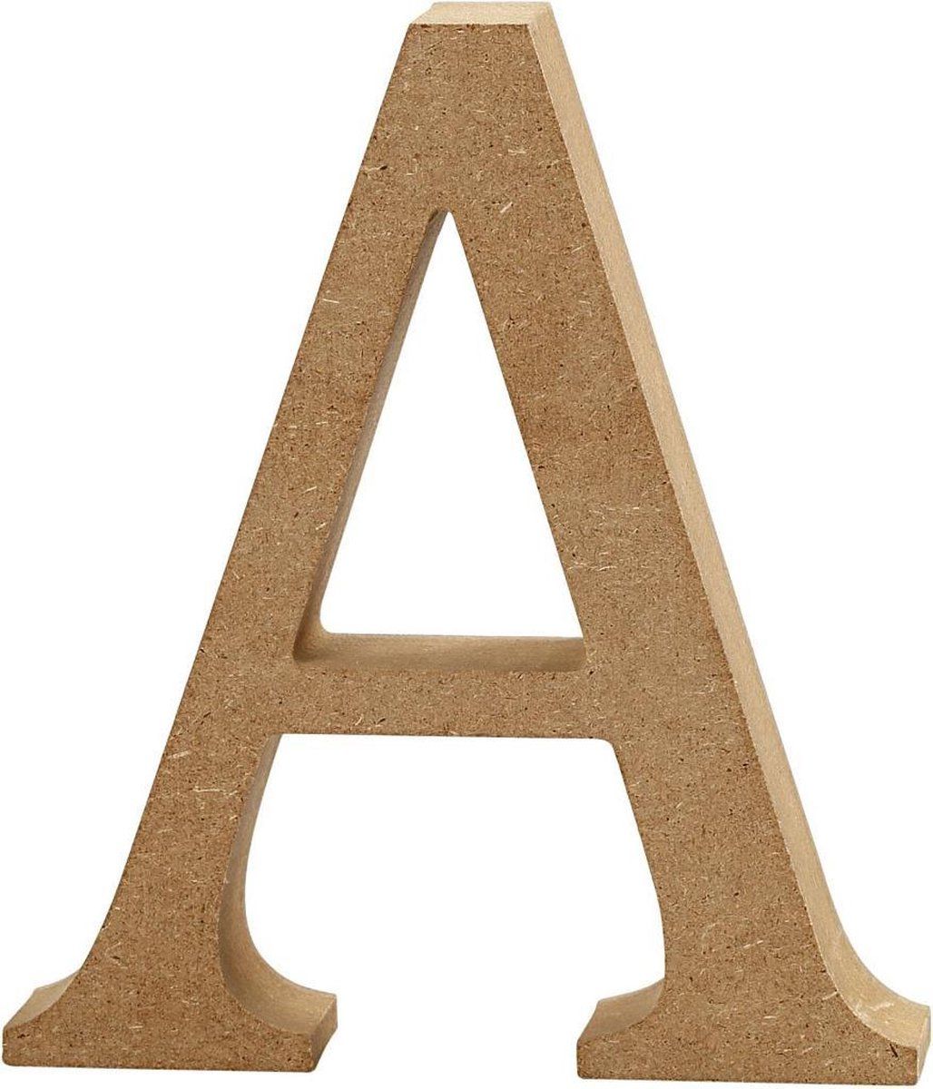 Creative Letter A MDF 13 cm - Brown