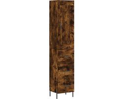 vidaXL Hoge kast 34,5x34x180 cm bewerkt hout gerookt eikenkleurig