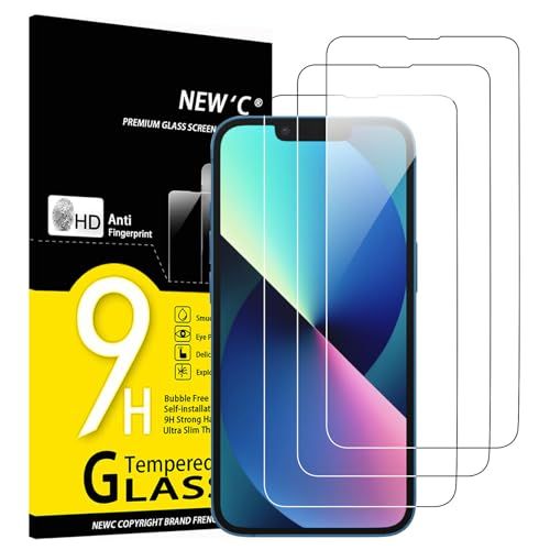 NEW'C 3 Stuks, Screen Protector voor iPhone 14, iPhone 13, iPhone 13 Pro (6,1 inch), Gehard Glass Schermbeschermer Film 0.33 mm ultra transparant, ultra resistent
