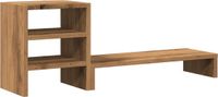 vidaXL Monitorstandaard met bureau-organizer, hout, artisanaal eiken