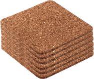 Merkloos Glazen onderzetters - 12x stuks - kurk - vierkant - 9,5 cm