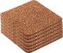 Merkloos Glazen onderzetters - 12x stuks - kurk - vierkant - 9,5 cm