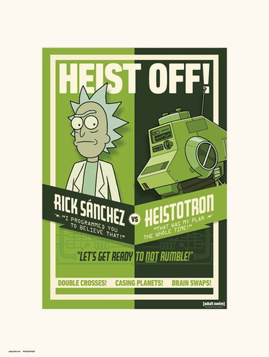 Erik RICK AND MORTY HEIST OFF - Art Print 30x40 cm