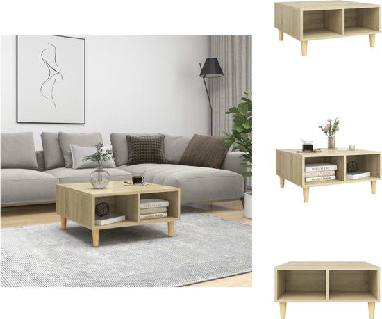 vidaXL Salontafel - Scandinavisch - 60x60x30cm - Sonoma eiken