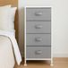 Amazon Basics Stoffen opbergmeubel met 4 lades, duurzaam stalen frame en verwijderbare lades, wit