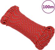 vidaXL Cordage de bateau 3 mm 100 m polypropylène rouge