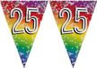 Boland Vlaggenlijn 25 jaar - 3x stuks - versiering - vlaggetjes slinger - 6 meter - Glitter folie - Binnen/buiten gebruik