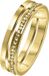 Lucardi Dames Ring goldplated 2rij met light colorado - Ring - Cadeau - Staal - Goudkleurig