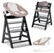 Chaise haute en bois Alpha Plus avec transat bébé - Noir
