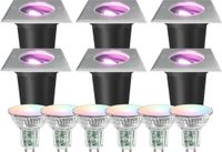 LEDVION Set van 6 LED Grondspots Buiten IP67 4.9W 230V 345Lm GU10 RGB