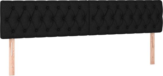 vidaXL Hoofdbord - Stof - Zwart - 200x7x78/88 cm
