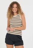 NOU Top Ranya Beige-Zwart Dames Katoen/Elastaan Fitness & Training Maat 42