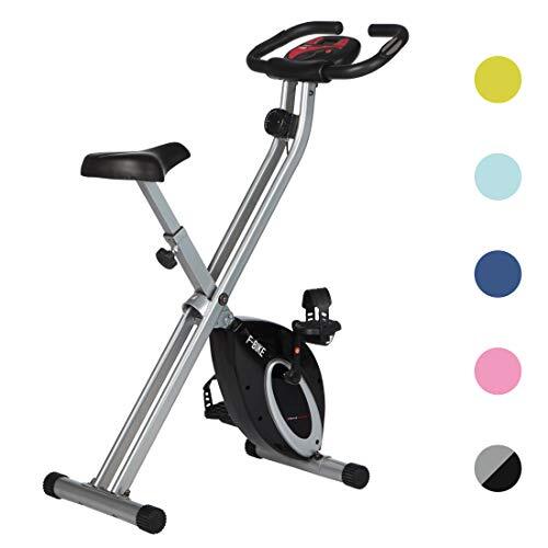 Ultrasport hometrainer F-Bike Advanced - LCD-display, opvouwbare hometrainer - verstelbare weerstandsniveaus - met handpulssensoren - opvouwbare fietstrainer- voor sporters en senioren, fitnessbike