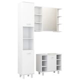 VidaXL meuble de salle de bain 3 pièces panneau de particules Blanc