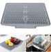 Tapis de cuisine en silicone - Évacuation plus efficace de l'humidité - Résistant à la chaleur - Antidérapant - 40 x 33 cm - Gris