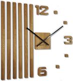 Flexistyle 3D Wandklok Hout Eiken Lamellen Groot 60 cm