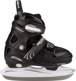 Nijdam IJ shockeyschaats Semi Softboot Junior Verstelbaar Zilver Zwart Schoenmaat 30-33