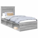 vidaXL Bedframe Grijs Sonoma Bewerkt Hout 90 x 200 cm