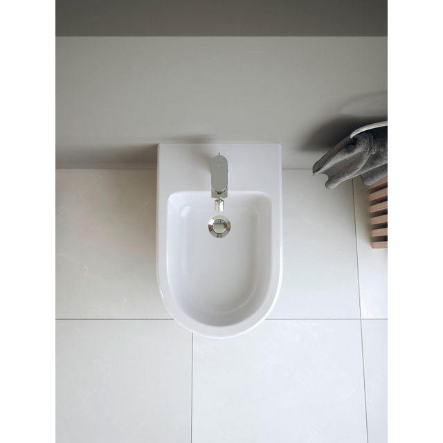 Duravit Wave Bidet Mixer Tap - Single-Lever - 12.8cm Reach - Chrome High Gloss WA2400001010