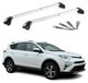 Toyota Barre de toit, supports de base pour Toyota RAV4 IV (2013-2018), capacité de charge 100 kg, aluminium, gris, 2 pièces