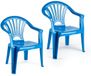 Merkloos / Sans marque Trendoz Stoeltjes voor kinderen - 2x - blauw - 50 cm - voor binnen en buiten - kunststof