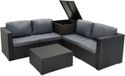 MonsterShop Rotan modulaire 6-delige set - zwart - 250l opbergbox