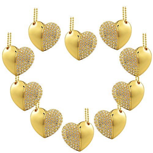 A-Plus A Plus+ 16GB USB Flash Drive - Diamanten Hart - Goud - 10 stuks