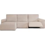 ECOMMERC3 Bankhoes voor chaise longue, kort hoekdeel links, met ontspanning, hoes voor chaise longue, linnen, bi-elastisch, ademend en eenvoudig aan te brengen, met schuimstoffen en elastieken