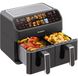 Friteuse à air chaud 9 litres double bac 2000 watts modèle four avec fenêtre de visualisation et écran tactile LED
