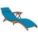 VidaXL Fauteuil met gecapitonneerde zitting, acaciahout, blauw