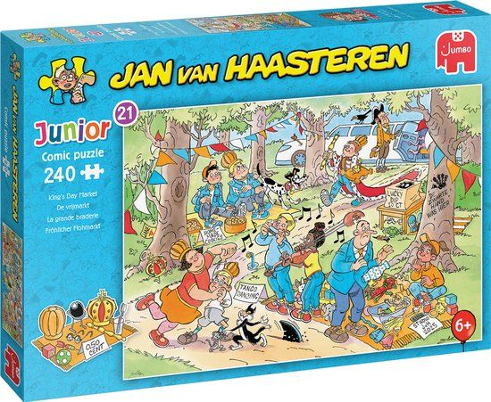 Jumbo Jan van Haasteren Junior 21 - De vrijmarkt - 240 stukjes puzzel - Legpuzzel voor kinderen, Vanaf 6 jaar