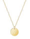 good.designs Ketting 18 K verguld met lettermunt V