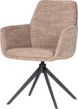 WOOOD Grant Eetkamerstoel Met Armleuning - Melange - Zand - 88x61x63