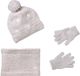 Vertbaudet 3-delige meisjesset muts, col en wanten zandbeige
