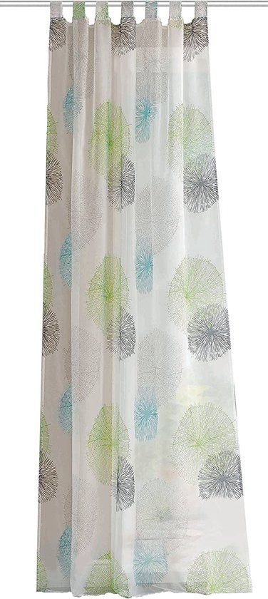 Thuis Mode Rawlins Voile Curtain - Printed - 245x140 cm - Green - Polyester - Bird