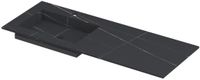 Wastafel INK Post Wastafel Keramische Slab Envelop Bak Links met 1 Kraangat - 1200x450x10 mm - Lauren Black Mat