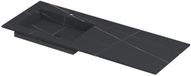 Wastafel INK Post Wastafel Keramische Slab Envelop Bak Links met 1 Kraangat - 1200x450x10 mm - Lauren Black Mat