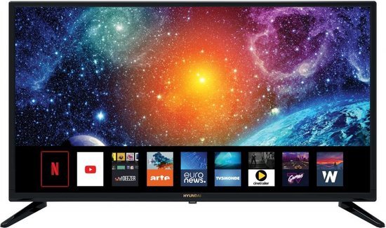 HYUNDAI Smart NETFLIX LED TV 32 inch (80cm) - Hoge definitie - Drievoudige tuner - WiFi YouTube - HDMI x2 - USB multimedia 2.0 x2 - Screencast - Koptelefoon uitgang - Optische uitgang - CI+ Ethernet