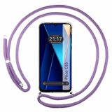 Tumundosmartphone Transparante beschermhoes voor Xiaomi Poco C65, met paars koord