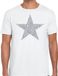 Bellatio Decorations De Ster van de show - verkleed t-shirt - wit - met zilveren ster in glitters - heren - glamour - Disco XL