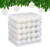 Merkloos / Sans marque Relaxdays Kerstballen set van 100 - Ø 6 cm - kunststof - onbreekbaar - wit