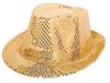 Shoppartners Folat Trilby hoedje - 6x - goud glitters - volwassenen - gleufhoedje