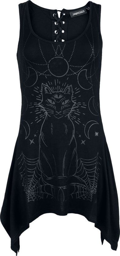 Jawbreaker Mystic Cat Top Dames Top - Zwart - S