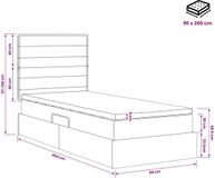 vidaXL LED opbergbed met matras Blauw 90 x 200 cm Stof