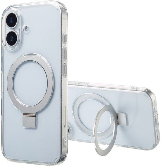 Accezz Hoesje - Geschikt voor Apple iPhone 17 - Ring Stand Backcover geschikt voor MagSafe - Transparant